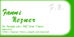 fanni mezner business card